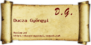 Ducza Gyöngyi névjegykártya